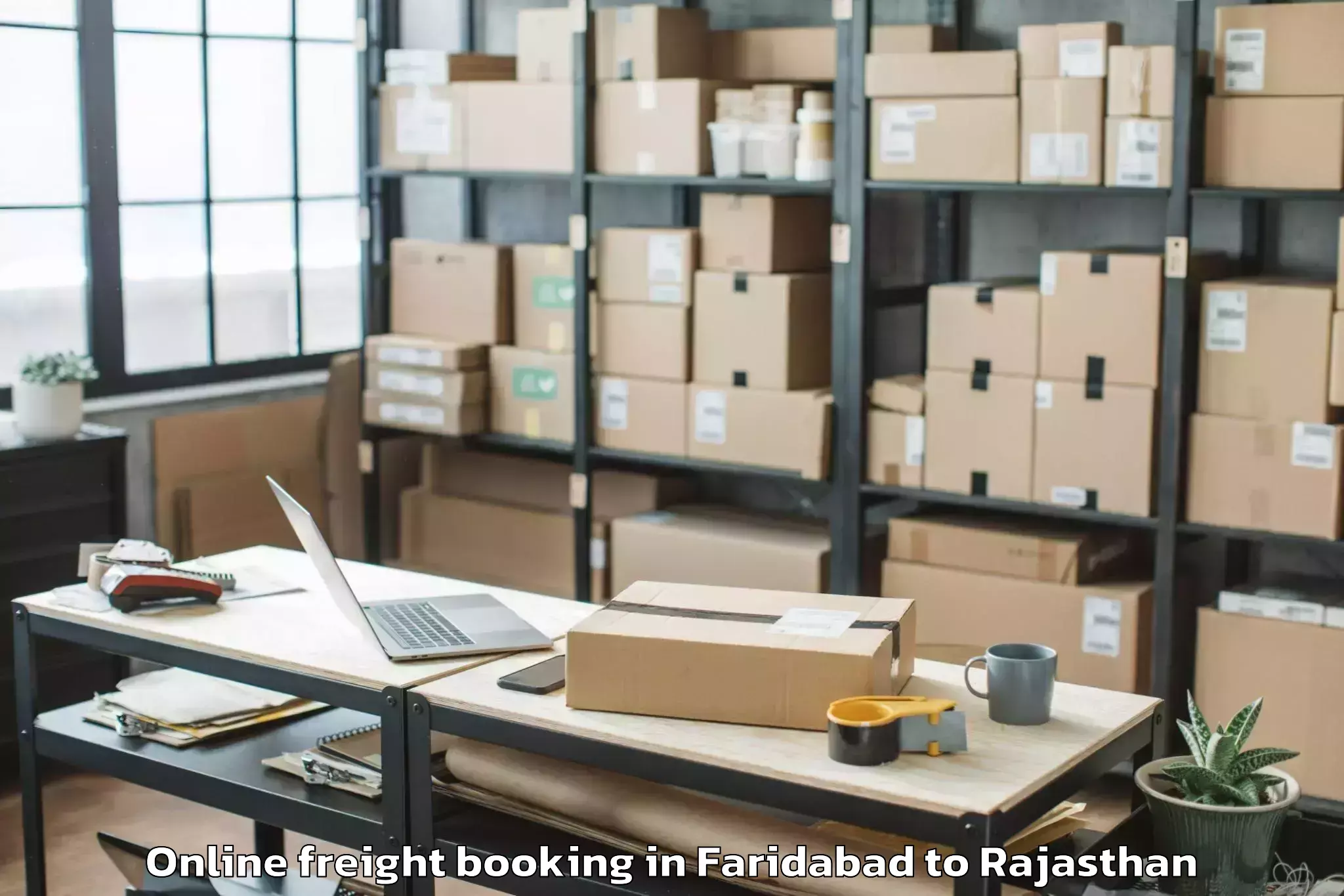 Affordable Faridabad to Jhalawar Online Freight Booking